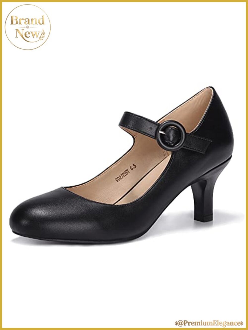 Mary Jane Dress Shoes Kitten Heel Pumps Round Toe Ankle Strap